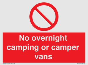 No overnight camping or camper vans